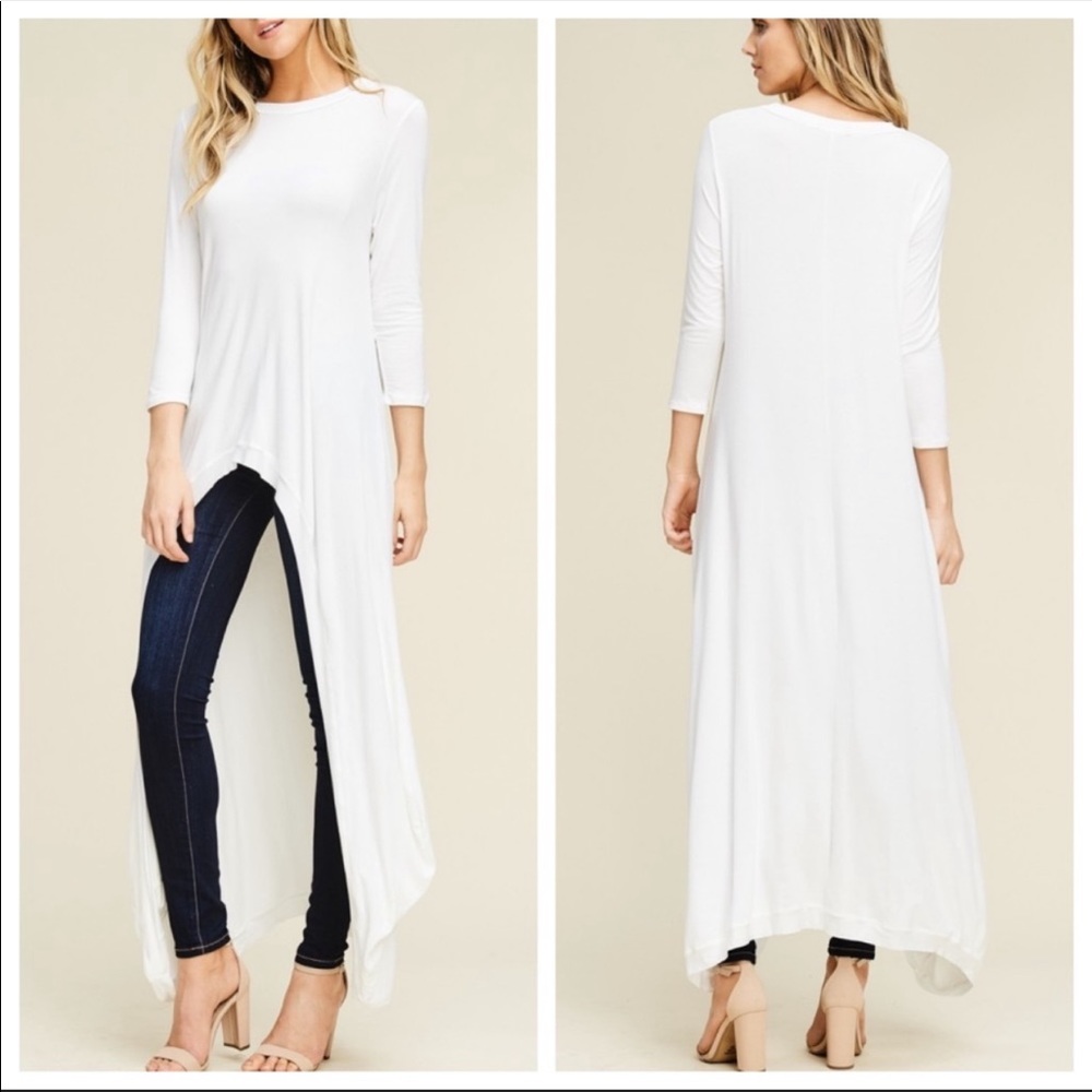 ✨RESTOCK✨Best selling high low Ivory tunic dress - Picture 3 of 4